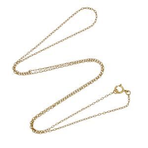 Estate Gold-Tone Sterling Silver 925 1.1mm Cable Link Chain Necklace 18"